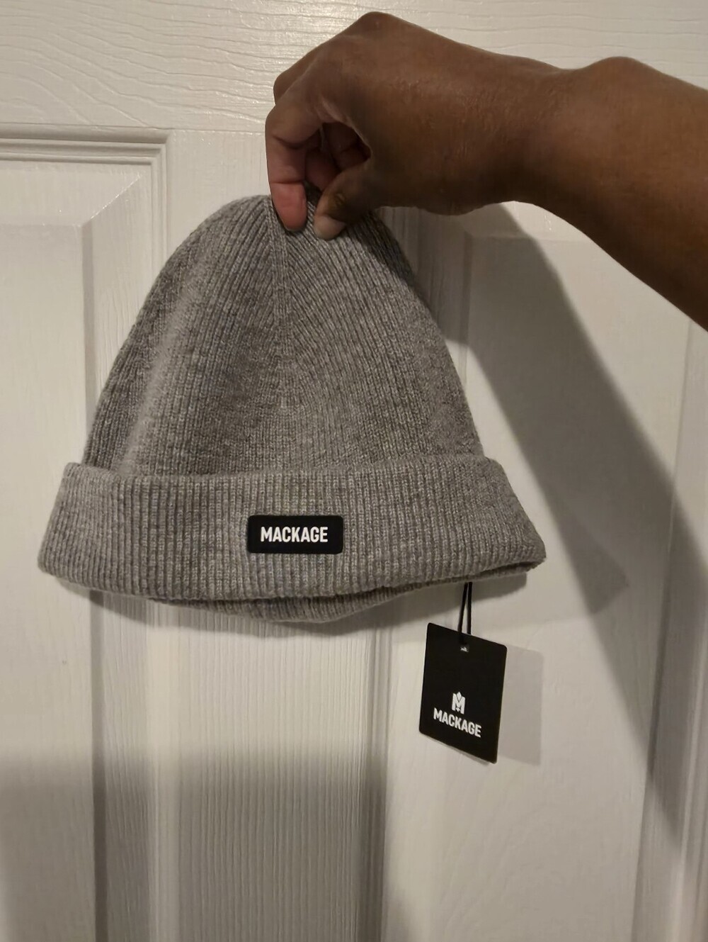 NWT- Unisex Mackage Ribbed Beanie - Gray - Picture 2 of 15